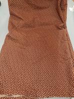 Vintage Katoen Stof - Bladmotief, Bruin, Ophalen of Verzenden, 30 tot 120 cm, Katoen