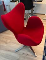 Draaistoel rood kasjmier Cavel Design als nieuw, 5 maanden, Huis en Inrichting, Ophalen, Minder dan 75 cm, Design, Zo goed als nieuw