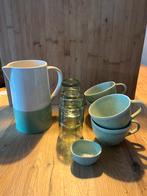 Serviesset met waterkan, glazen en mokken, Ophalen of Verzenden, Effen, Compleet servies, Glas