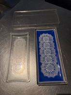 Vintage Glazen Serveerschalen met Decoratie, Gebruikt, Schaal, Ophalen of Verzenden, Glas