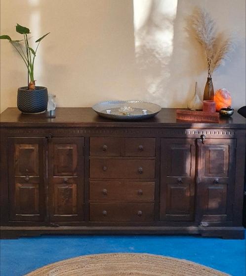 Prachtig donkerhouten dressoir, Huis en Inrichting, Kasten | Dressoirs, Gebruikt, 25 tot 50 cm, Ophalen