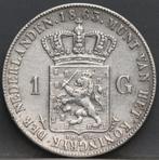 Mooie 1 gulden 1863 Willem 3, 1 gulden, Koning Willem III, Verzenden, Zilver
