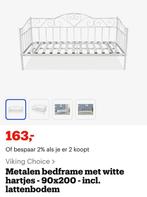 Kinderledikant wit staal ikea met lattenbodem 90x200, Ophalen, 90 cm, Eenpersoons, Wit