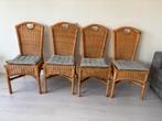 Rotan Eetkamerstoelen - Set van 4, Ophalen, Gebruikt, Bruin, Riet of Rotan