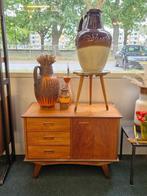 Vintage ladekastje teak schuine pootjes, Ophalen, Gebruikt, ., 50 tot 100 cm