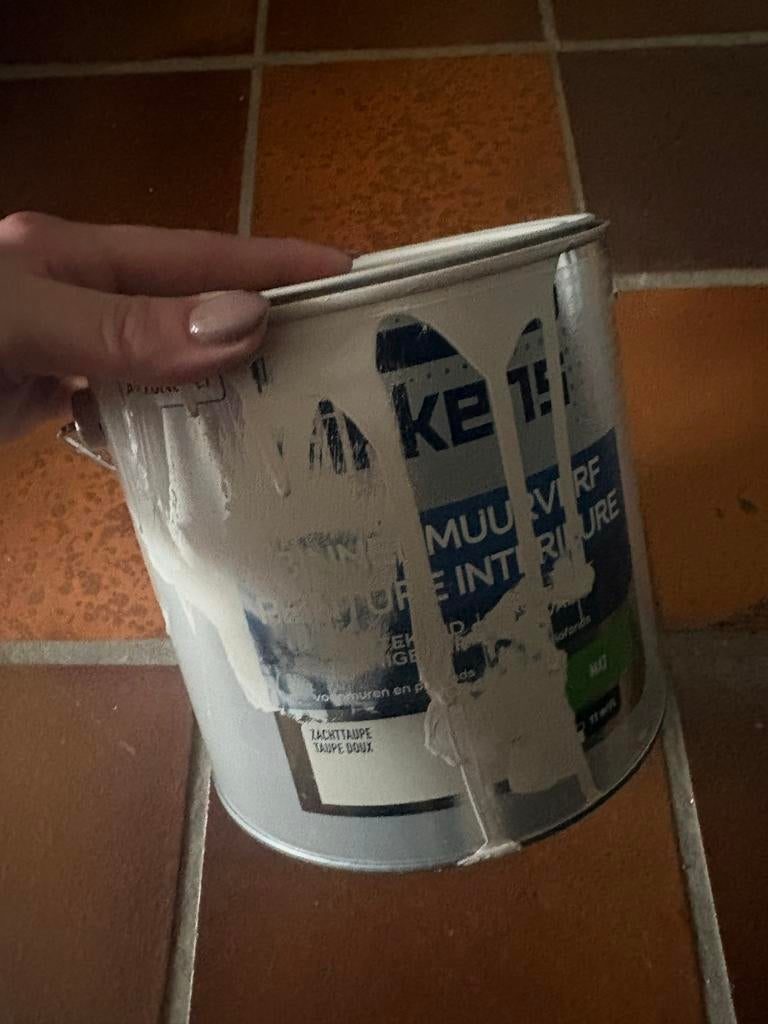 Halve pot Sikkens verf - Zacht Taupe, Doe-het-zelf en Verbouw, Verf, Beits en Lak, Ophalen, Gebruikt, Beige, Verf