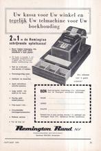 Retro reclame 1951 Remington Rand kassa zelfschrijvend, Overige typen, Ophalen of Verzenden