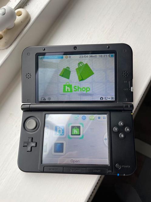 Nintendo 3DS XL, hShop, Spelcomputers en Games, Spelcomputers | Nintendo 2DS en 3DS, Zo goed als nieuw, 3DS XL, Zilver, Met beschermhoes of tas