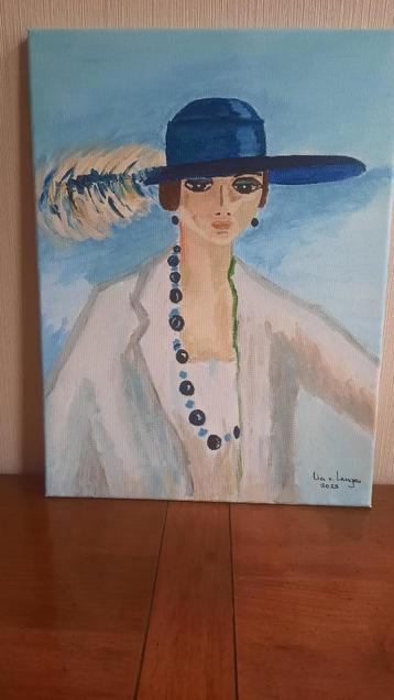fauvisme vrouw blauwe ketting van dongen door Lia van langen beschikbaar voor biedingen