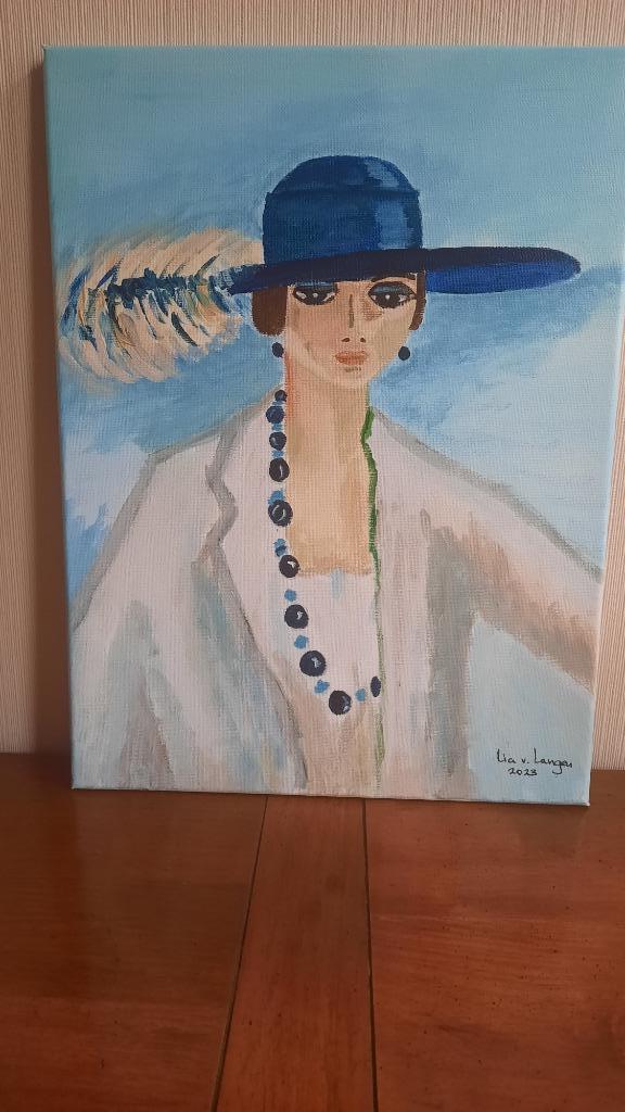 fauvisme vrouw blauwe ketting van dongen door Lia van langen, Antiek en Kunst, Kunst | Schilderijen | Klassiek, Ophalen of Verzenden