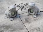 TE KOOP TWEE NIEUWE STENEN KIKKERS MET VERLICHTING, Ophalen, Nieuw, Aluminium, Minder dan 50 watt