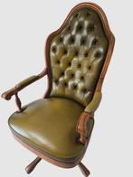 Antieke Engelse draaistoel in Chesterfield-stijl, Antiek en Kunst, Antiek | Meubels | Stoelen en Banken, Ophalen of Verzenden
