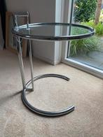 Eileen Gray bijzettafel chroom Doorsnee 50cm. Hoogte 53cm., Overige materialen, Minder dan 55 cm, Design, Rond