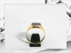 14k gouden zegelring met onyx, Sieraden, Tassen en Uiterlijk, Ringen, Ophalen of Verzenden, Zo goed als nieuw, 17 tot 18, Dame of Heer