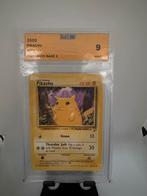 Pikachu second base grade 9, Ophalen of Verzenden, Zo goed als nieuw, Meerdere kaarten, Foil