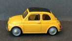 Fiat 500 yellow 1:43 Mondo Motors Pol, Hobby en Vrije tijd, Modelauto's | 1:43, Verzenden, Zo goed als nieuw