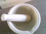 Keramische mortier & stamper vijzel WIT/CREME, Ophalen of Verzenden, Gebruikt