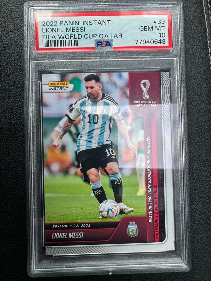 Messi 2022 Panini Instant FIFA World Cup Qatar PSA 10!, Verzamelen, Sportartikelen en Voetbal, Zo goed als nieuw, Spelerskaart