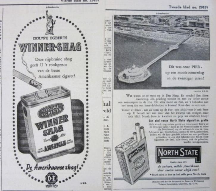 39 vintage advertenties reclames sigaretten 57 sigaren shag, Verzamelen, Rookartikelen, Aanstekers en Luciferdoosjes, Gebruikt
