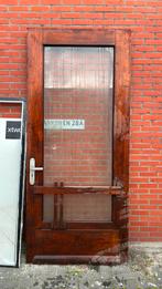 Houten deur met glas bieden, Doe-het-zelf en Verbouw, Deuren en Horren, Ophalen, Binnendeur, 200 tot 215 cm, Glas