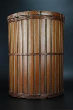 Japanse Ikebana vaas bamboe rotan bloemenschik pot mand bak, Gebruikt, Mand, Geen, Rond