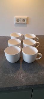 6 Witte Dille & Kamille Koppen / soepkop, Ophalen of Verzenden, Zo goed als nieuw, Effen, Kop(pen) en/of Schotel(s)