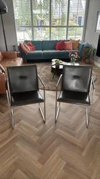 Arco Frame stoel 2 x eetkamerstiel grijs bekleding, Huis en Inrichting, Stoelen, Ophalen, Gebruikt, Twee, Metaal