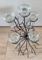 kandelaar metaal/glas, Spinner design, volgnr 2, Huis en Inrichting, Woonaccessoires | Kandelaars en Kaarsen, Gebruikt, 25 tot 50 cm