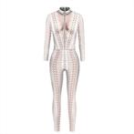 Dames catsuit 5 / bodysuit wit doorzichtig jumpsuit festival, Verzenden, Nieuw, Kleding