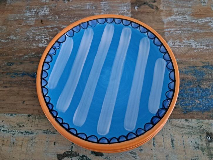 Blond Amsterdam gebaksbordjes blauw 3 stuks, Huis en Inrichting, Keuken | Servies, Zo goed als nieuw, Overige typen, Blond Amsterdam