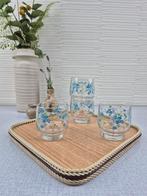 Arcopal water glazen 'Veronica Myosotis'. Vintage sap glazen, Gebruikt, ., Ophalen of Verzenden, Glas