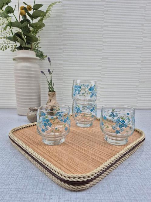 Arcopal water glazen 'Veronica Myosotis'. Vintage sap glazen, Huis en Inrichting, Keuken | Servies, Gebruikt, Overige stijlen