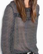 Mango transparant kort grijs/zwart bloesje nieuw maat S, Kleding | Dames, Mango, Nieuw, Ophalen of Verzenden, Maat 36 (S)
