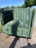 Twee groene stoelen / fauteuils, Ophalen, Zo goed als nieuw, Minder dan 75 cm, Stof