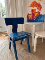 Blauwe Houten Stoel/ Kinderstoeltje/ School stoeltje, Gebruikt, Blauw, Ophalen of Verzenden, Eén