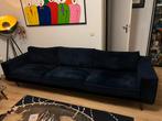 Mooie velours bank blauw fluweel velvet, Huis en Inrichting, Ophalen, 250 tot 300 cm, Gebruikt, 75 tot 100 cm