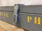 Houten stoere industriele oude vintage kist met tekst Rotax, Minder dan 50 cm, Gebruikt, 50 tot 100 cm, Ophalen of Verzenden