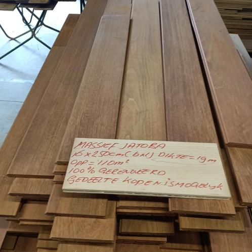 jatoba massief houten vloer 110m2  br. 16cm 100% gerenoveerd, Doe-het-zelf en Verbouw, Vloerdelen en Plavuizen, Zo goed als nieuw