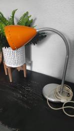 Bureaulamp matzilver oranje, Huis en Inrichting, Lampen | Tafellampen, Ophalen of Verzenden, Gebruikt, Metaal, Minder dan 50 cm
