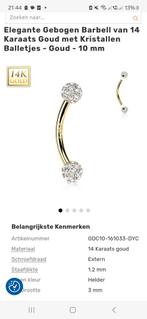 Piercing 14 karaats goud, Sieraden, Tassen en Uiterlijk, Piercings, Ophalen of Verzenden, Zo goed als nieuw, Goud