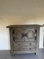 Massief Eiken gezandstraalde Kast., Ophalen, Gebruikt, Eikenhout, 50 tot 100 cm