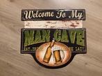 3D bord WELCOME TO MY MANCAVE (geen emaille) NIEUW 50X46, Ophalen of Verzenden, Nieuw, Reclamebord