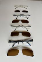 Diverse luxe monturen met voorzet zonnebril, Ophalen of Verzenden, Zo goed als nieuw, Bril, Overige merken