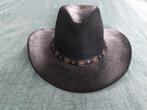 Stars and Stripes zwart leren western hoed maat M (57) NIEUW, Kleding | Heren, Hoed, Nieuw, Ophalen of Verzenden, 57 cm (M, 7⅛ inch) of minder