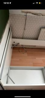 1 persoonsbed met 2 lades en tussenkastje, Huis en Inrichting, Slaapkamer | Bedden, Ophalen, 90 cm, Eenpersoons, Wit