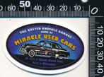 Sticker: Hot Rod - Miracle used cars, Verzamelen, Stickers, Auto of Motor, Ophalen of Verzenden