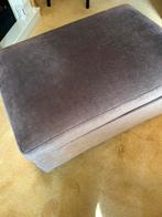 Rofra Home hocker Velvet bruin/taupe, Huis en Inrichting, Banken | Voetenbanken en Poefen, Ophalen, Barok, 75 tot 100 cm, Zo goed als nieuw