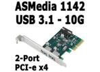 USB 3.1 2-Port PCI-e x4 Adapter | USB-c | 10G | ASMedia 1142, Computers en Software, USB Sticks, Nieuw, Ophalen of Verzenden