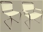 Set Bauhaus cantilever stoelen – wit leer & chroom, Ophalen, Zo goed als nieuw, Wit, Leer