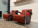 2 Nieuwstraat Leolux Scylla Fauteuil rood stof Design stoel, Leolux, 75 tot 100 cm, Ophalen of Verzenden, Zo goed als nieuw